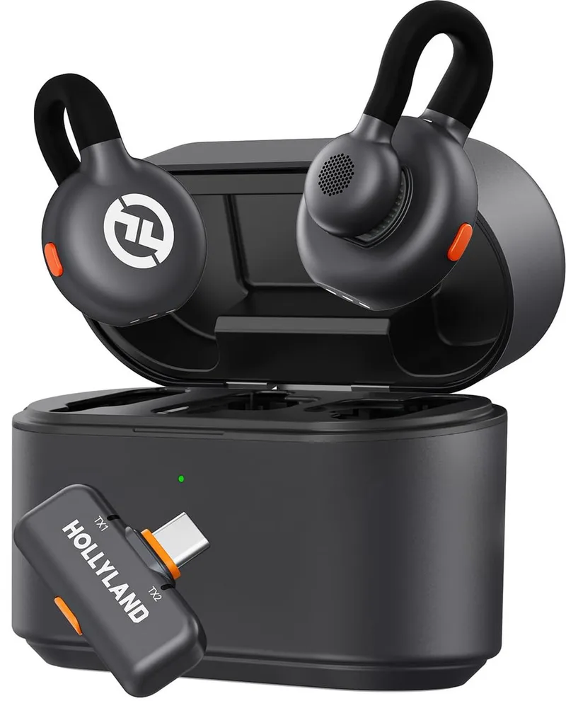 LARK M2S Draadloze Microfoon, USB-C Connector, 300m Bereik, 30u Opname, Noise Cancelling, App Control, voor Smartphone & Tablet​​ van Hollyland in Zwart – productfoto