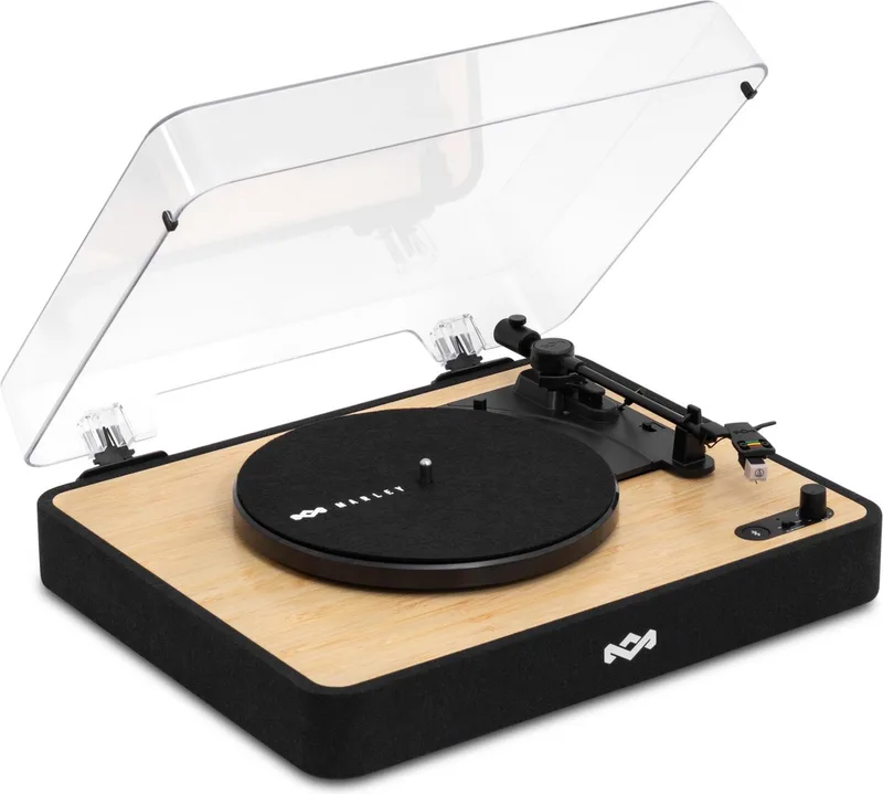 Bluetooth Platenspeler - LP Speler - Vinyl - Ingebouwde Stofkap - Auto-stop - Audio Technica element - Anti Skate - Gemaakt van Duurzame Materialen - Hout by House of Marley in Revolution – product photo