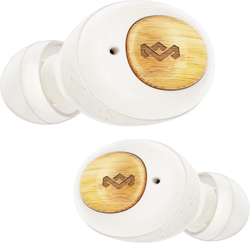 Champion Volledig Draadloze Oordopjes - Bluetooth Oordopjes - 8 uur Speeltijd - Duurzaam gemaakt - Compacte oplaadcase - Bamboe by House of Marley in Cream – product photo