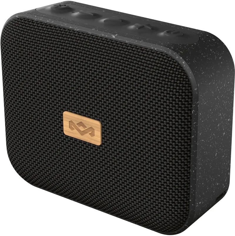 Jammin Mini Bluetooth Speaker - Draadloze Compacte Speaker - Waterproof IPX5 - 6 uur Batterijduur - Gemaakt van Duurzame Materialen - Travel by House of Marley in Black – product photo