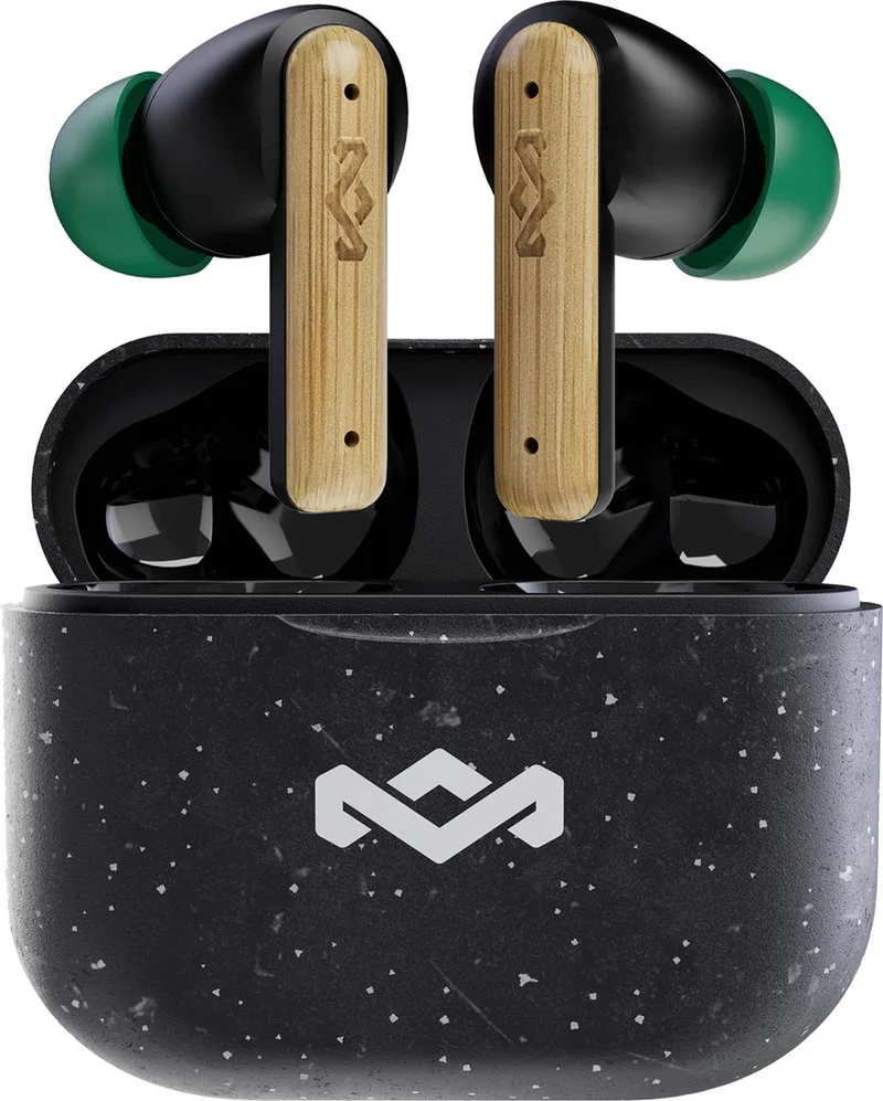 Little Bird Draadloze Oordopjes - Bluetooth Oortjes Draadloos - 24 uur Batterijduur - Eco Friendly Design - Quickcharge - Touchbediening van House of Marley in Zwart – productfoto