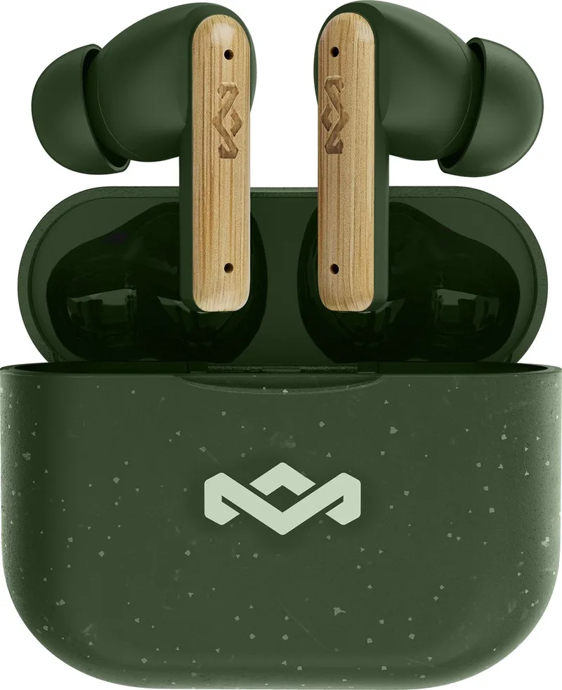 Little Bird Draadloze Oordopjes - Bluetooth Oortjes Draadloos - 24 uur Batterijduur - Eco Friendly Design - Quickcharge - Touchbediening van House of Marley in Groen – productfoto