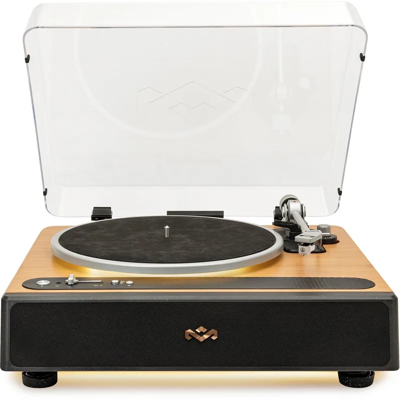 Platenspeler met Ingebouwde Speakers - Bluetooth - LED Licht - Vinyl - LP - Auto-stop - Premium - Bamboo Design - Ingebouwde Stofkap - Gemaakt van Duurzame Materialen - Hout by House of Marley in Soul Rebel – product photo