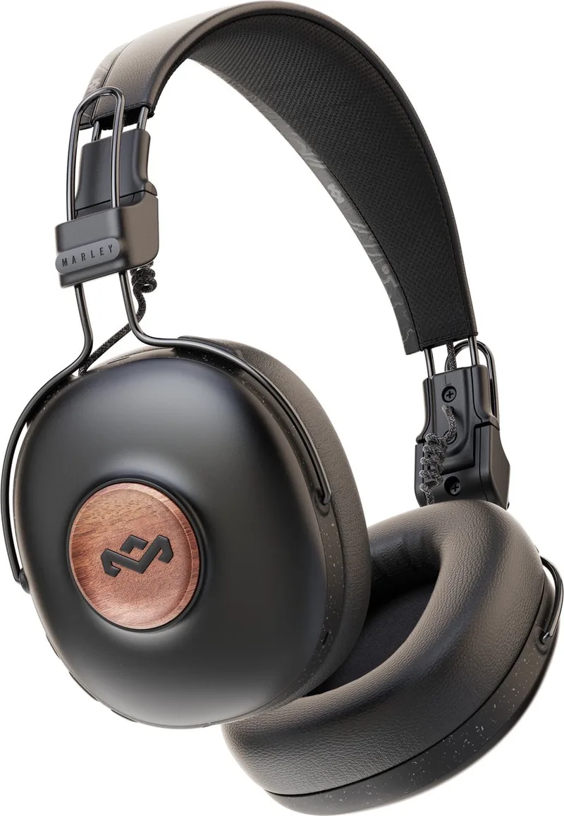 Positive Vibration Frequency Draadloze Koptelefoon - Bluetooth Hoofdtelefoon - 34 uur Batterijduur - Over Ear Design - Microfoon - Duurzame Materialen van House of Marley in Zwart – productfoto