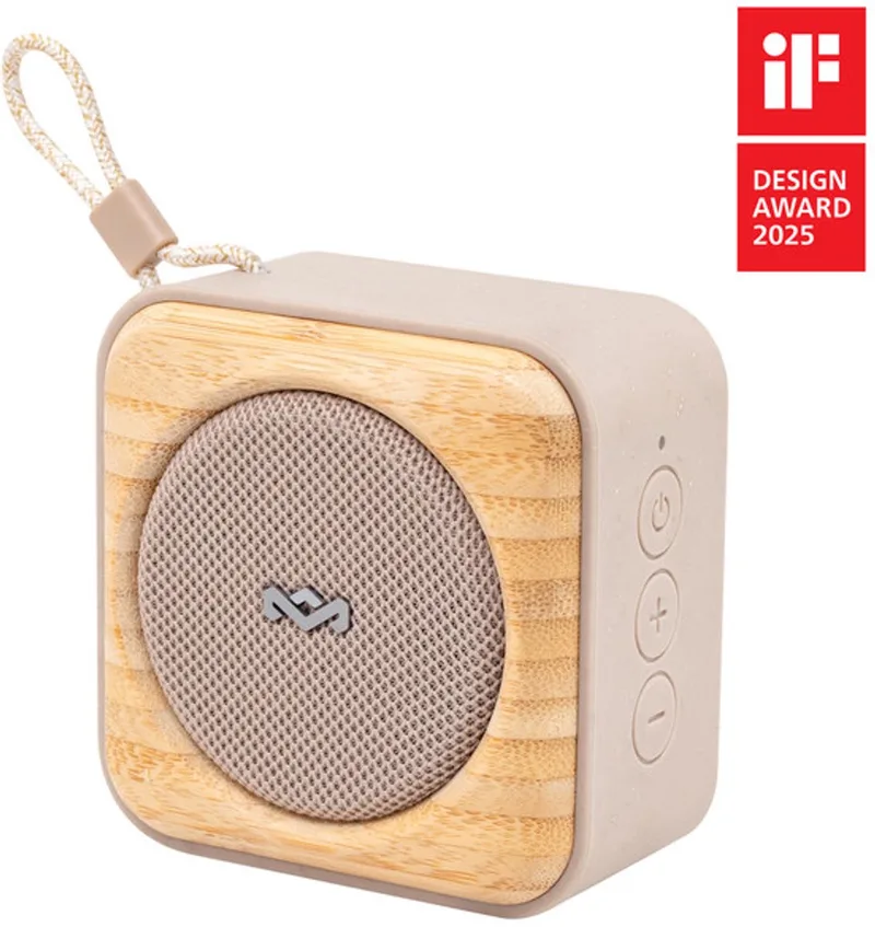 Roots Bluetooth speaker - Draadloze compacte speaker - Ingebouwde Flesopener - Quickcharge - Waterproof - 10 uur Batterijduur - Gemaakt van Duurzame Materialen - Cream van House of Marley in Crème – productfoto