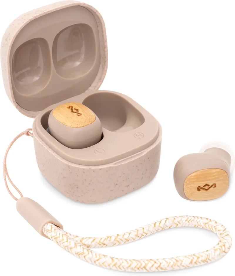 Smile Jamaica TWS Draadloze Oordopjes - Bluetooth Oortjes Draadloos - 14 uur Batterijduur - Met Microfoon - Gemaakt van Duurzame Materialen by House of Marley in Cream – product photo