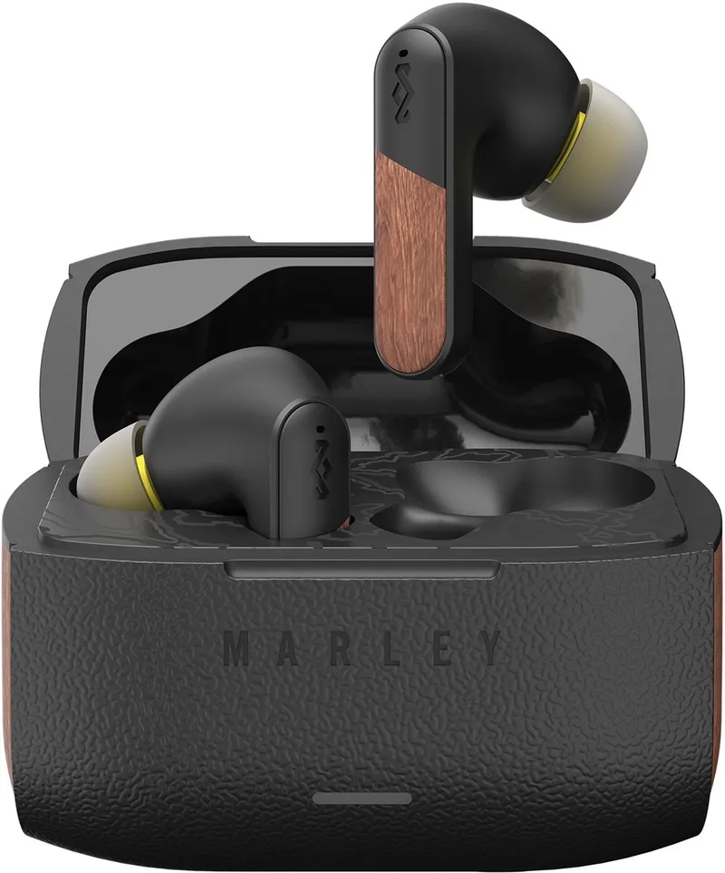 Trenchtown ANC Draadloze Oordopjes - Oortjes Draadloos - Bluetooth - 24 uur Batterijduur - Hybrid Active Noise Cancelling - Eco Friendly Design van House of Marley in Zwart – productfoto