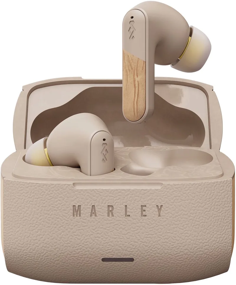 Trenchtown ANC Draadloze Oordopjes - Oortjes Draadloos - Bluetooth - 24 uur Batterijduur - Hybrid Active Noise Cancelling - Eco Friendly Design van House of Marley in Crème – productfoto