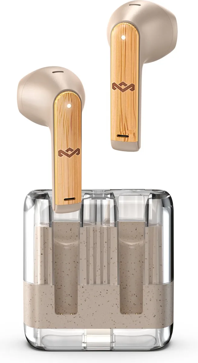 Zion Draadloze Oordopjes - Oortjes Draadloos - Bluetooth - Met Oplaadcase - 16 uur Batterijduur - Duurzaam en Lichtgewicht Ontwerp - USB C by House of Marley in Cream – product photo