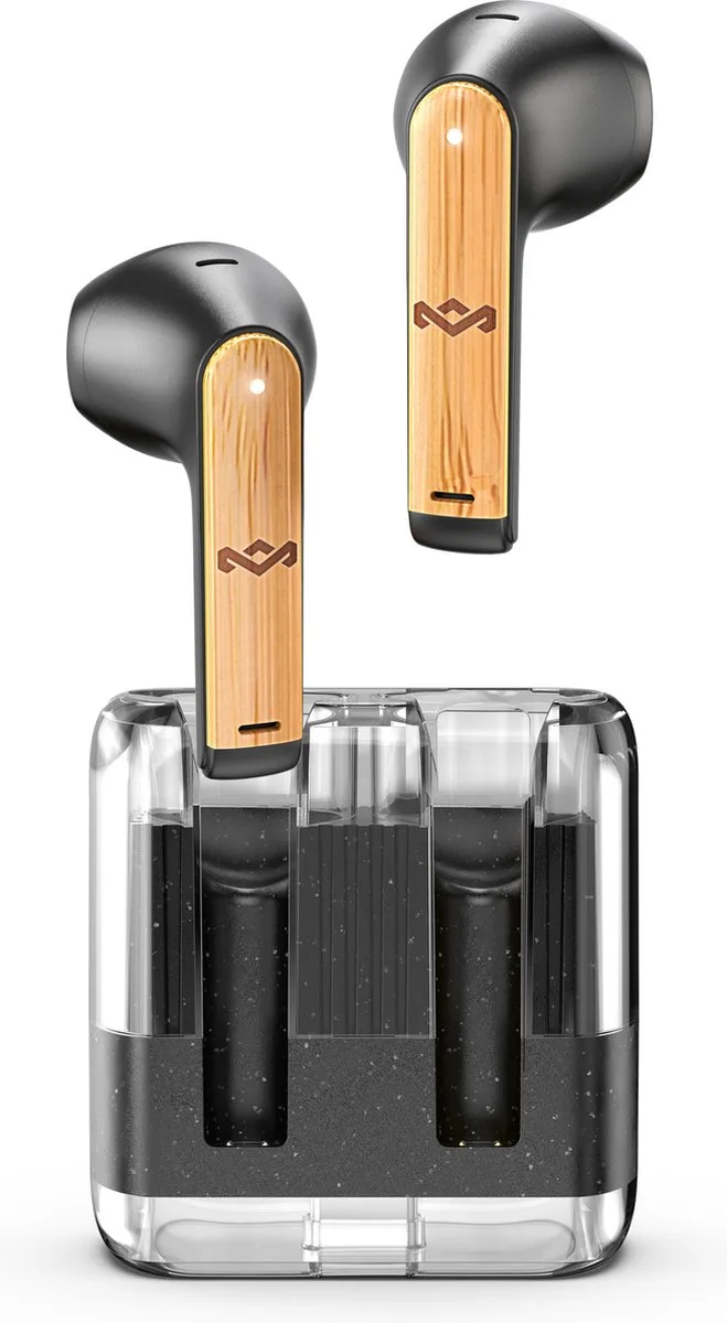 Zion Draadloze Oordopjes - Oortjes Draadloos - Bluetooth - Met Oplaadcase - 16 uur Batterijduur - Duurzaam en Lichtgewicht Ontwerp - USB C by House of Marley in Black – product photo