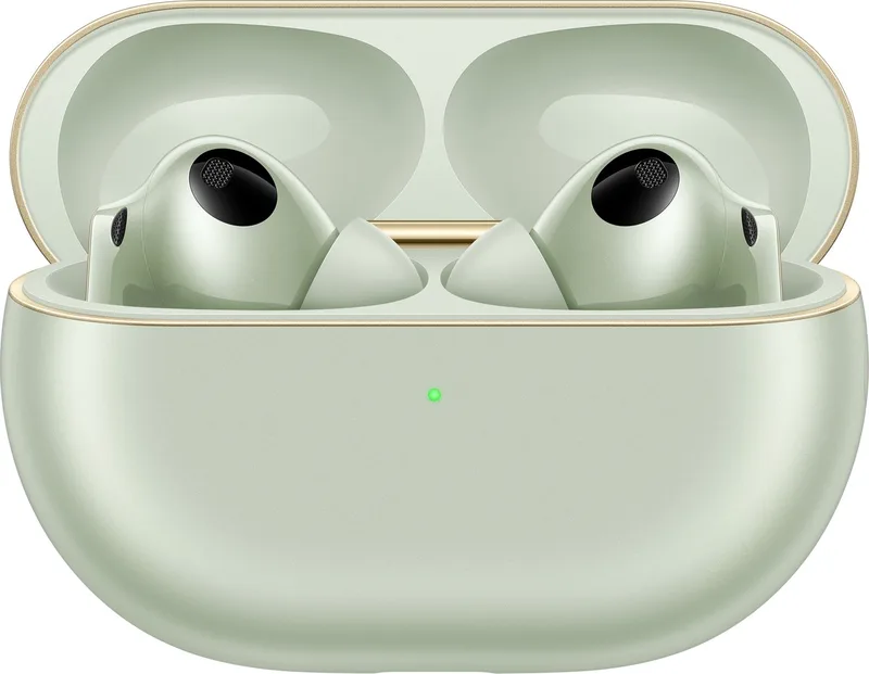 FreeBuds Pro 4 – Dual Driver True Sound – Stabiele & Heldere Gesprekken tot 100 dBi Omgevingsgeluid – Intelligent Dynamic ANC – 33 Uur Luisterplezier op één Volledige Oplading – Naadloze Schakeling tussen iOS & Android Apparaten van Huawei in Groen – productfoto