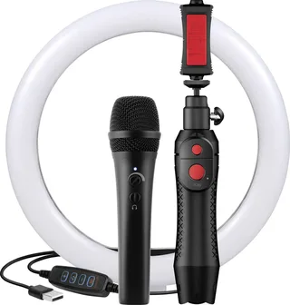 Hand Smartphone microfoon IK Multimedia iRig Video Creator HD Bundle Zendmethode:Kabelgebonden Incl. klem, Incl. standaard by IK Multimedia – product photo 1 of 2