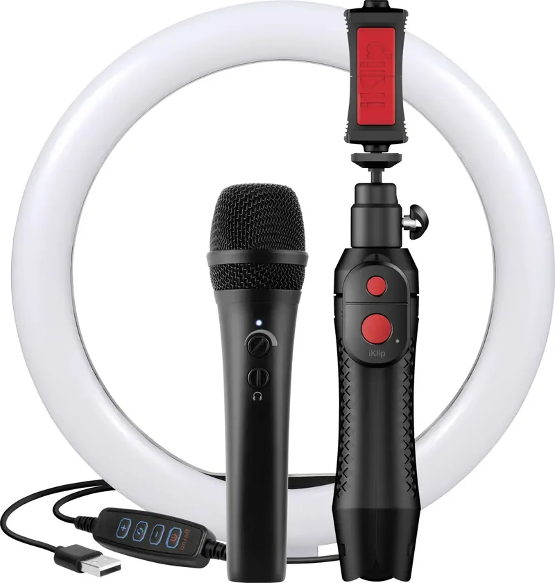 Hand Smartphone microfoon IK Multimedia iRig Video Creator HD Bundle Zendmethode:Kabelgebonden Incl. klem, Incl. standaard by IK Multimedia – product photo 1 of 2