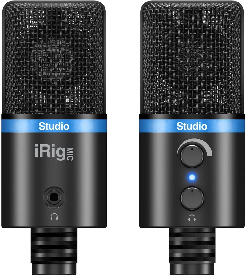IP-IRIG-MICSTDBLA-IN microfoon Zwart, Blauw Microfoon voor studio's van IK Multimedia in Zwart, Blauw – productfoto