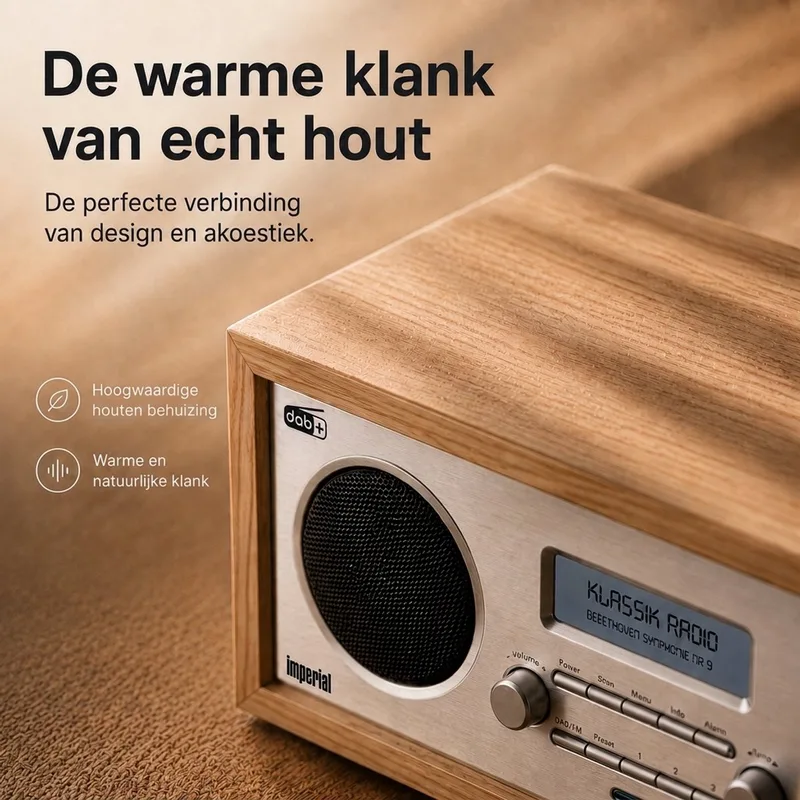 DABMAN 30 - DAB+ / FM Radio - 10 Voorkeurszender van Imperial in Hout – productfoto