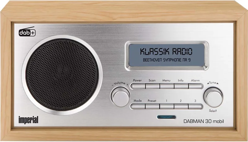 Dabman 30 – DAB+ / FM Radio – Bluetooth - Powerbank – Retro Radio by Imperial in Hout – product photo