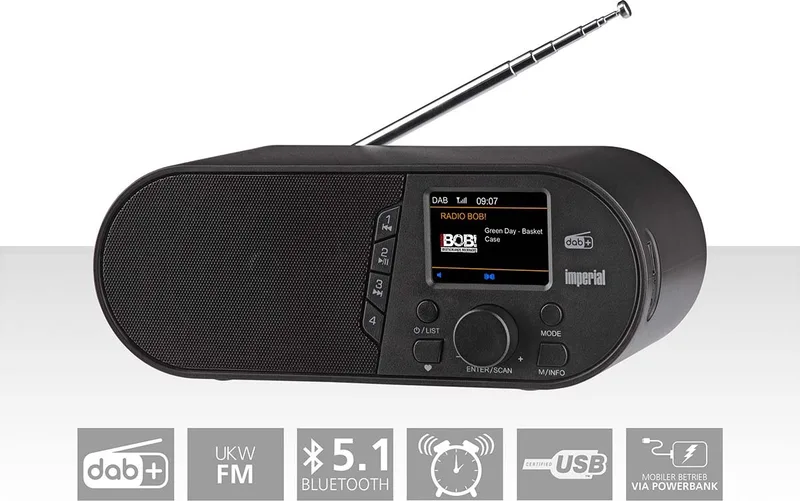 DABMAN d105 Compacte DAB+ /FM / Bluetooth-radio fra Imperial i Sort – produktbillede