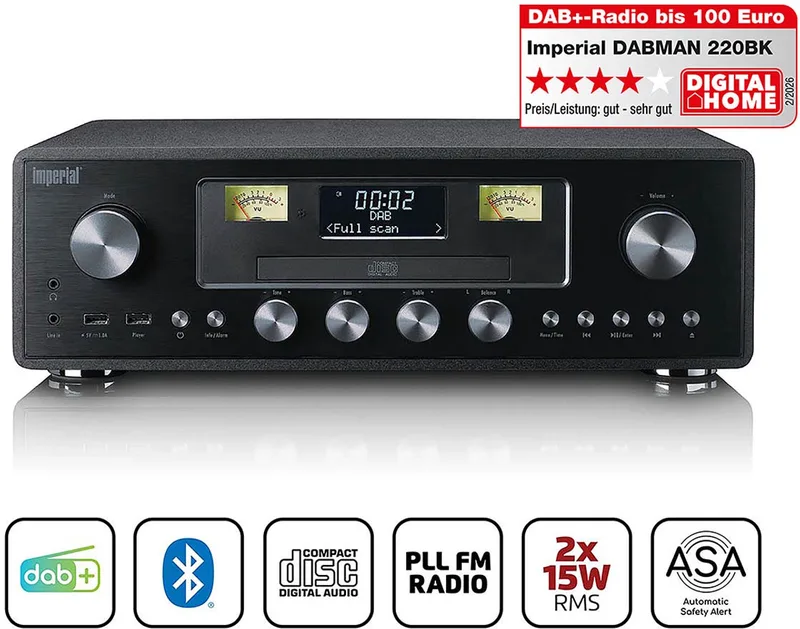 DABMAN - DAB+ / FM Radio - met CD Speler - USB - Bluetooth by Imperial in Black – product photo