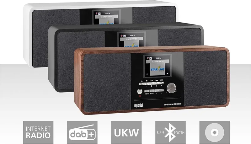 DABMAN i200 CD - DAB+ / FM / Internet radio - CD Speler - WiFi - Bluetooth van Imperial in Hout – productfoto