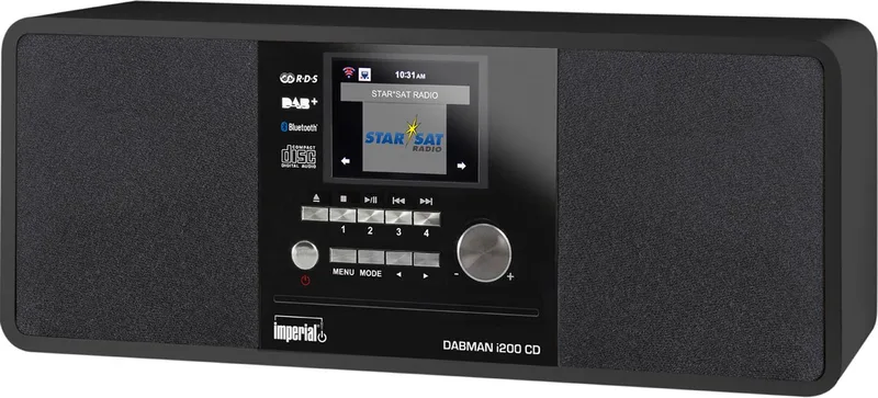 DABMAN i200 CD - DAB+ / FM / Internet radio - CD Speler - WiFi - Bluetooth van Imperial in Zwart – productfoto