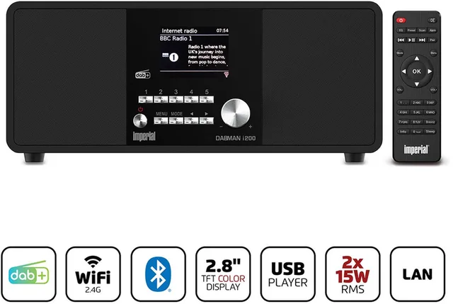 DABMAN i200 V2 - DAB+ / FM Radio - Internetradio - WiFi - Bluetooth