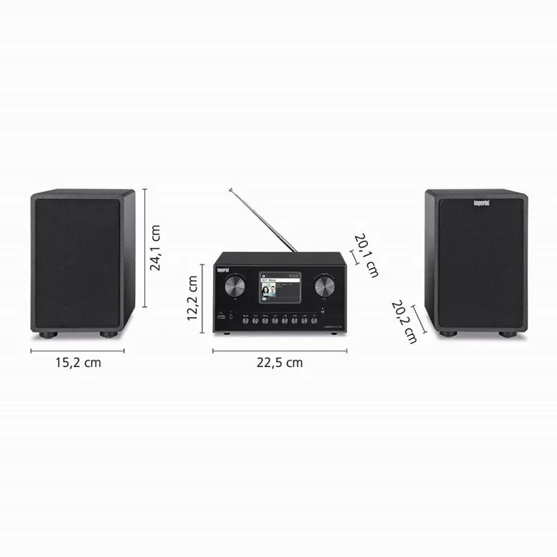 DABMAN i310 CD - Hybride Hifi Systeem - DAB+ / FM Radio - Internetradio - Bluetooth - CD Speler van Imperial in Zwart – productfoto