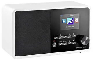 i110 Internet Tischradio Internet DLNA, USB, MP3, Funkempfang, Internetradio, WLAN Weckfunktion, DLNA-fähig Weiß fra Imperial – produktbillede 2 af 2