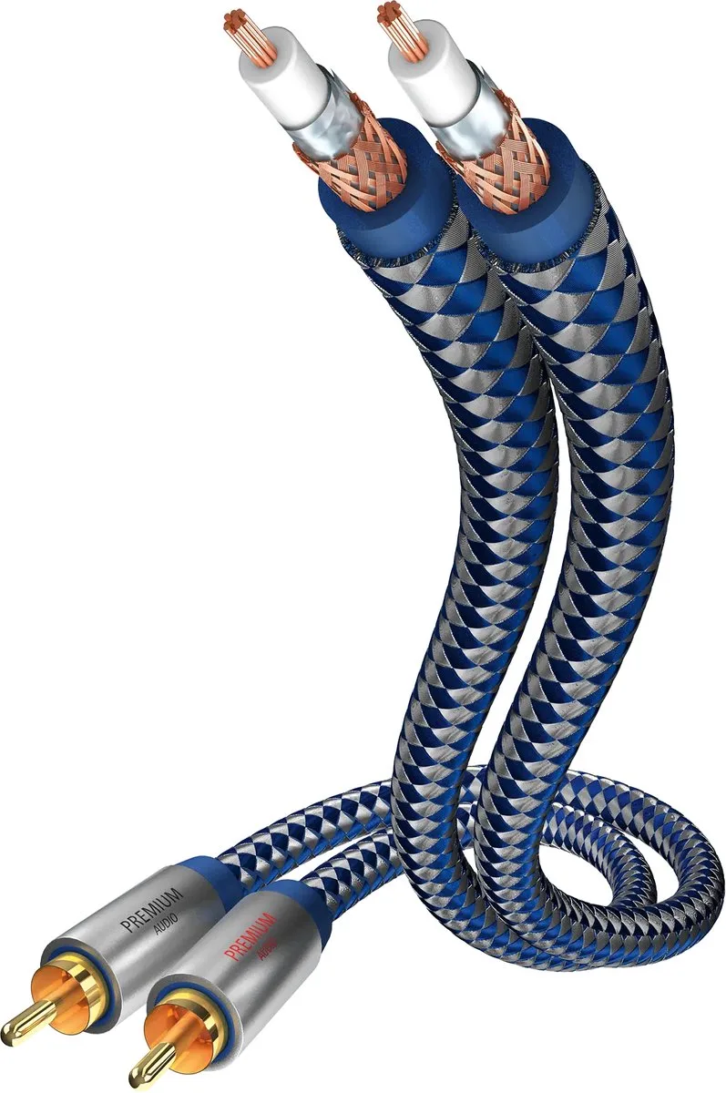 Premium Audio kabel Cinch - Cinch 3m van In-Akustik in Blauw, Grijs – productfoto