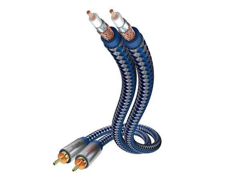 Premium Audio kabel Cinch - Cinch 5 m van In-Akustik in Blauw, Zilver – productfoto