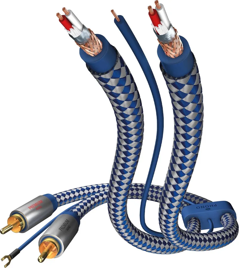 Premium Audio Rca-kabel 75 Cm Blauw van In-Akustik in Zwart – productfoto