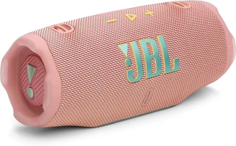 Charge 6 - Draadloze Bluetooth Speaker met Afneembare Draagriem - Portable Muziek Box - 28 uur - Waterdicht - IP68 van JBL in Roze – productfoto