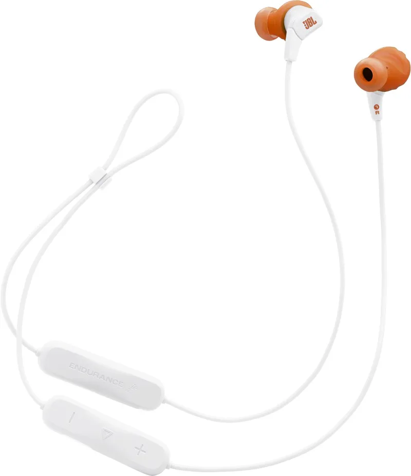 Endurance Run 3 Wireless (3 BT) - Draadloze Sport Oordopjes - Oortjes - Bluetooth - In ear - Kabel tussen oordopjes - 25 uur batterij - IP65 - Magnetische Oordopjes - Hardlopen & Fitness van JBL in Wit – productfoto