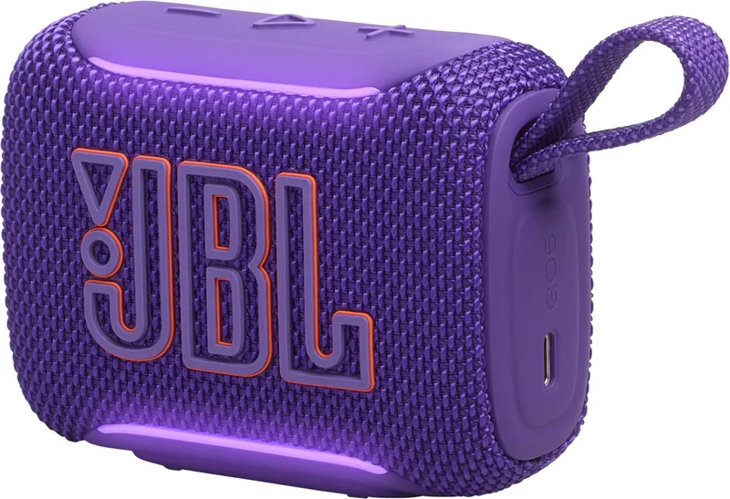 Go 5 - Draadloze Bluetooth Mini Speaker – Voor Onderweg en Thuis – Sfeerverlichting - Draadloos Muziek Box – Boxje - 10 uur - IP68 - Waterdicht van JBL in Paars – productfoto
