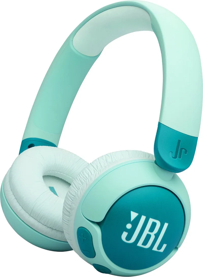 Junior 320BT - Draadloze Kinderkoptelefoon - Koptelefoon Kind - Bluetooth - Veilig Volume 85 dB - On ear - Kinder Hoofdtelefoon met Microfoon - 50 uur batterij - Voor Tablet, Laptop, School & Online Les - Turquoise by JBL in Green – product photo