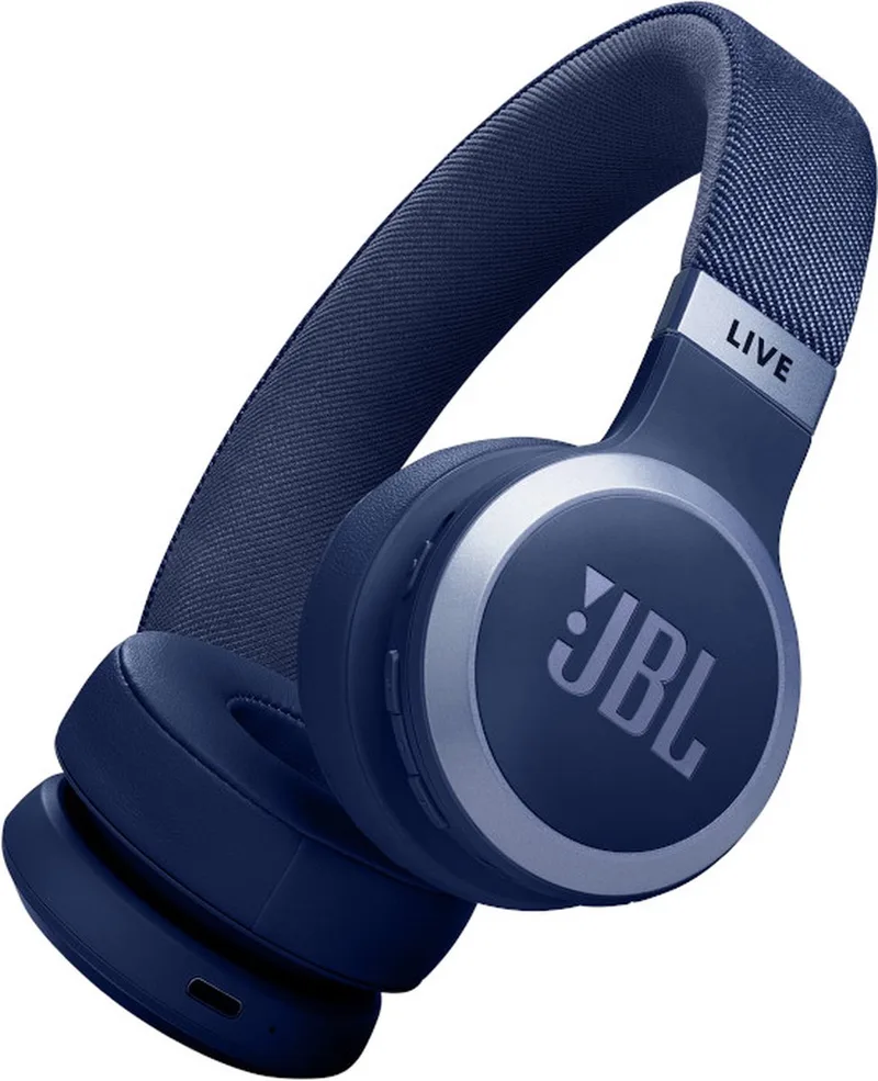 Live 670NC - Draadloze Noise Cancelling Koptelefoon - Bluetooth - On ear - 65 uur batterij - Adaptive ANC by JBL in Blue – product photo