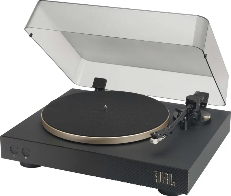Spinner - Bluetooth Platenspeler - Draaitafel voor Vinyl LP - Met Phono Voorversterker - 33/45 RPM - Aluminium Design van JBL in Goud – productfoto