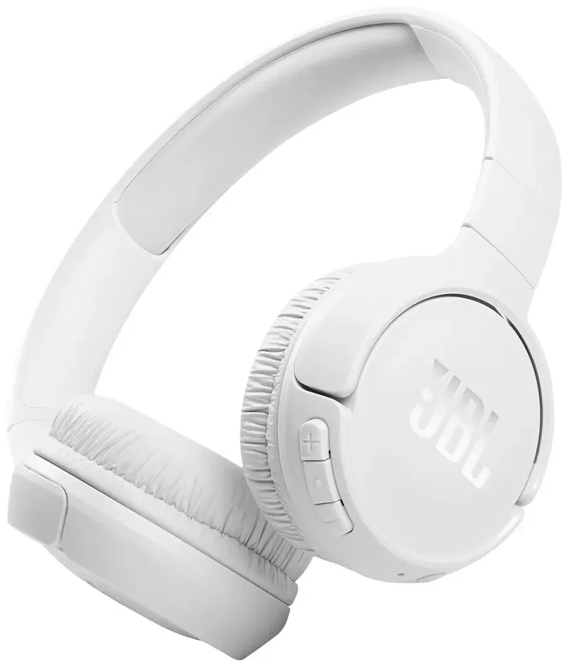 Tune 510BT On Ear koptelefoon Bluetooth Headset, Vouwbaar, Indicator voor batterijstatus, Microfoon uitschakelbaar (mute) by JBL in White – product photo 1 of 3