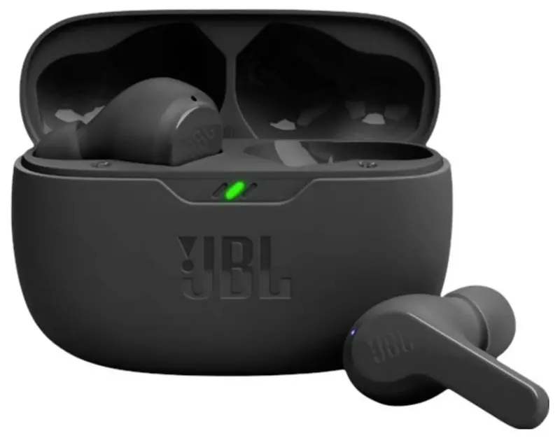 Wave Beam In Ear oordopjes Draadloos, Bluetooth Stereo Ruisonderdrukking (microfoon) Oplaadbox, Indicator voor batterijstatus, Waterafstotend Sport från JBL i Svart – produktbild 1 av 2