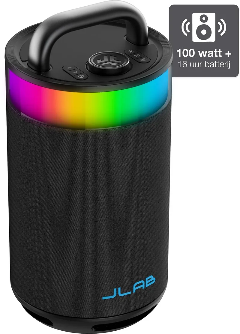 Epic Draadloze Bluetooth Speaker - Muziekbox - 16 uur Batterijduur - 100 Watt - IPX6 Waterproof - Multipairing - Partyspeaker met Bass Boost - App Equalizer by JLab in Black – product photo
