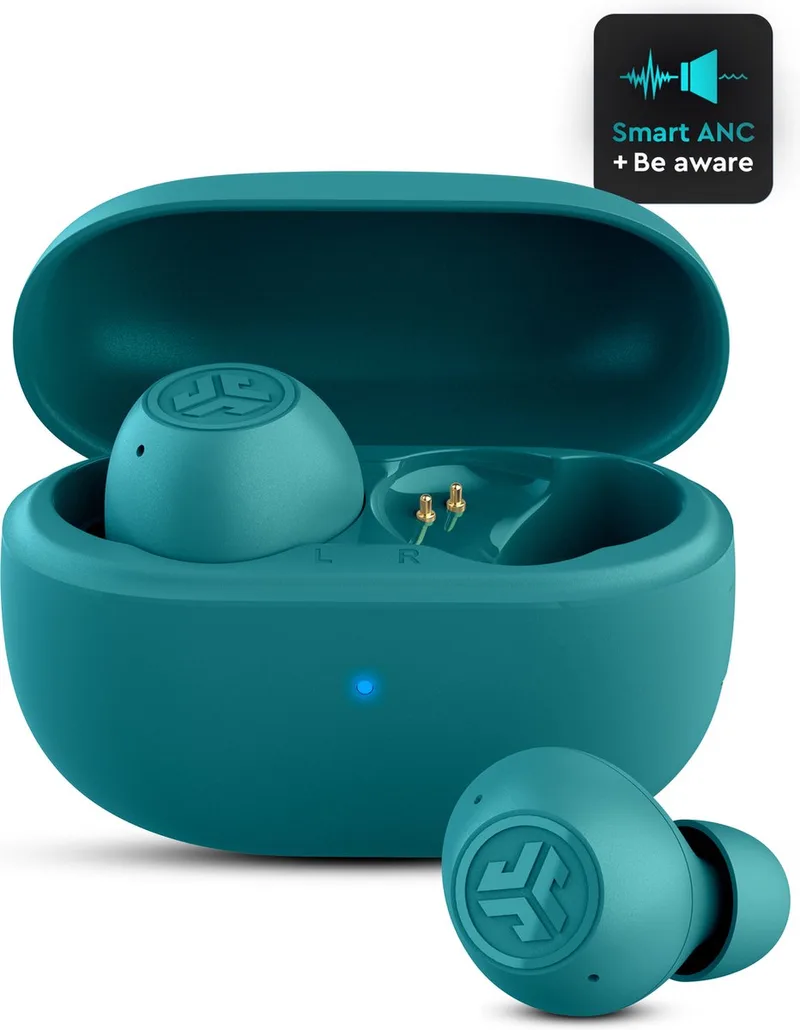 Go Pop ANC Draadloze Oordopjes - Noise Cancelling Oortjes Draadloos - 24 uur Batterijduur - Bluetooth Multipoint - Met Microfoon - Geschikt voor Android en Apple - Teal van JLab in Groen – productfoto
