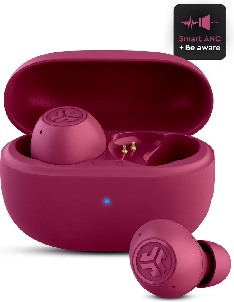 Go Pop ANC Draadloze Oordopjes - Noise Cancelling Oortjes Draadloos - 24 uur Batterijduur - Bluetooth Multipoint - Met Microfoon - Geschikt voor Android en Apple by JLab in Fuchsia – product photo
