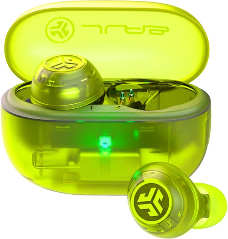 Go Pop ANC Draadloze Oordopjes - Noise Cancelling Oortjes Draadloos - 24 uur Batterijduur - Bluetooth Multipoint - Met Microfoon - Geschikt voor Android en Apple - Clear Neon Green van JLab in Groen – productfoto