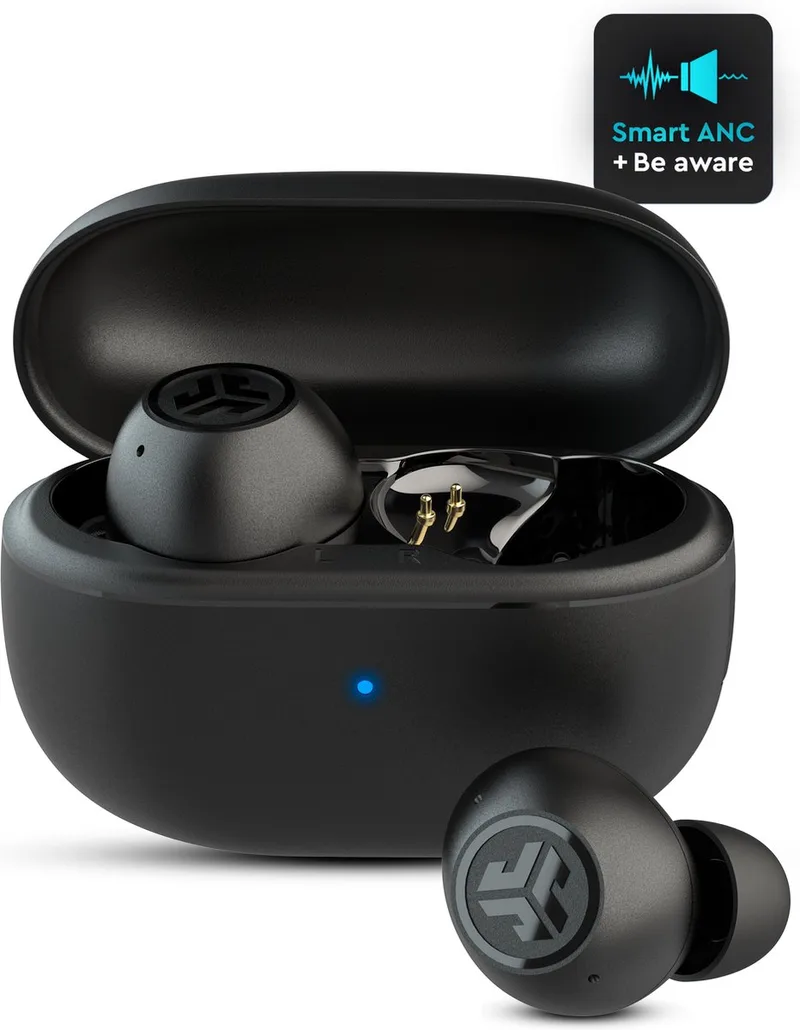 Go Pop ANC Draadloze Oordopjes - Noise Cancelling Oortjes Draadloos - 24 uur Batterijduur - Bluetooth Multipoint - Met Microfoon - Geschikt voor Android en Apple by JLab in Black – product photo