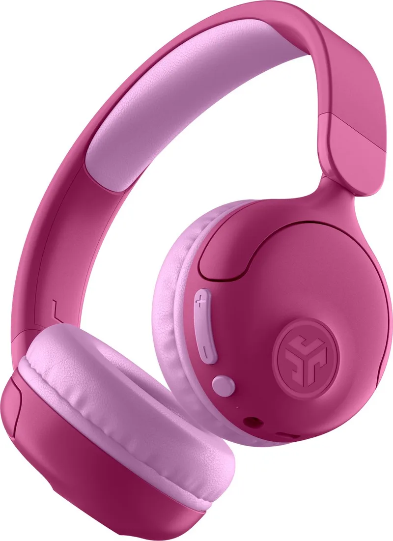 JBuddies Draadloze Kinderkoptelefoon - Hoofdtelefoon Kinderen Draadloos & Bedraad (2-in-1) - 85 dB Veilig Volumebegrenzer - 50+ uur - Met Microfoon - Bluetooth - Vanaf 2 jaar – Koptelefoon Kinderen van JLab in Roze – productfoto