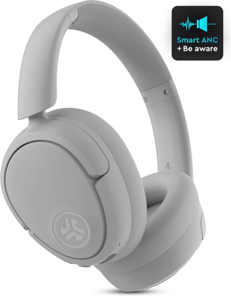 Jbuds Lux ANC Draadloze Koptelefoon Bluetooth - Active Noise Cancelling Over Ear Hoofdtelefoon - 70 uur Batterijduur - Be Aware Audio - Multipoint - Aanpasbare Equalizer - Inklapbaar van JLab in Wit – productfoto