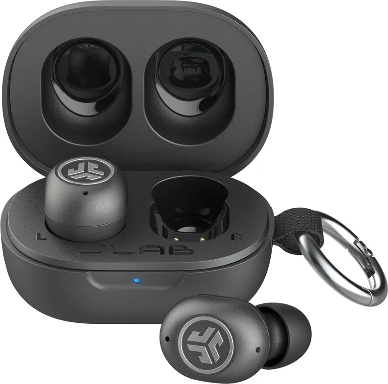JBuds Mini ANC Draadloze Oordopjes - Active Noise Cancelling Oortjes Draadloos - 25 uur Batterijduur - Apple Find My - Bluetooth Multipoint - Met Microfoon - Geschikt voor Android en Apple van JLab in Zwart – productfoto
