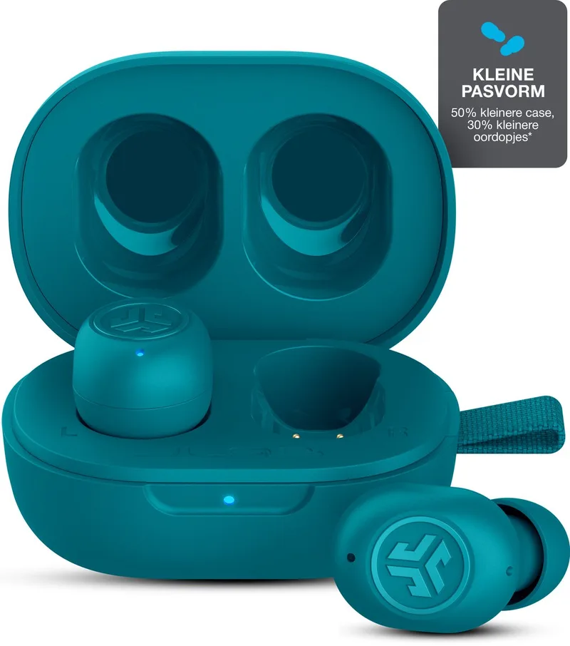 JBuds Mini Draadloze Oordopjes - Bluetooth Oortjes Draadloos - 20 uur Batterijduur - Klein Design - Noise Cancelling Microfoon - Touch Sensoren - Multipoint by JLab in Aqua – product photo
