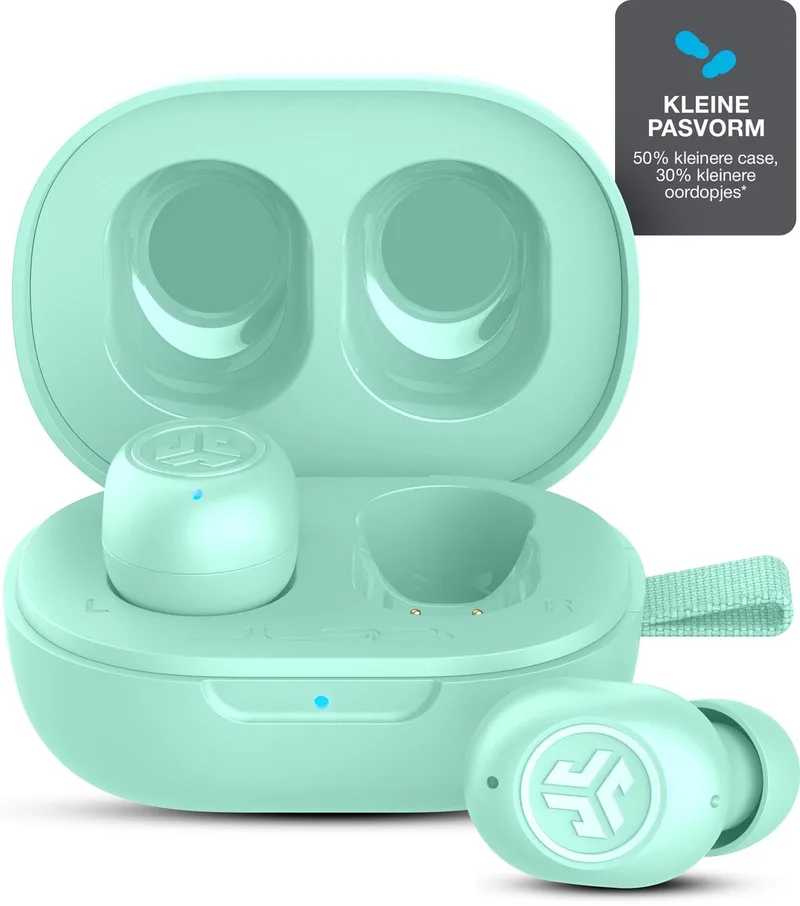 JBuds Mini Draadloze Oordopjes - Bluetooth Oortjes Draadloos - 20 uur Batterijduur - Klein Design - Noise Cancelling Microfoon - Touch Sensoren - Multipoint van JLab in Mint – productfoto