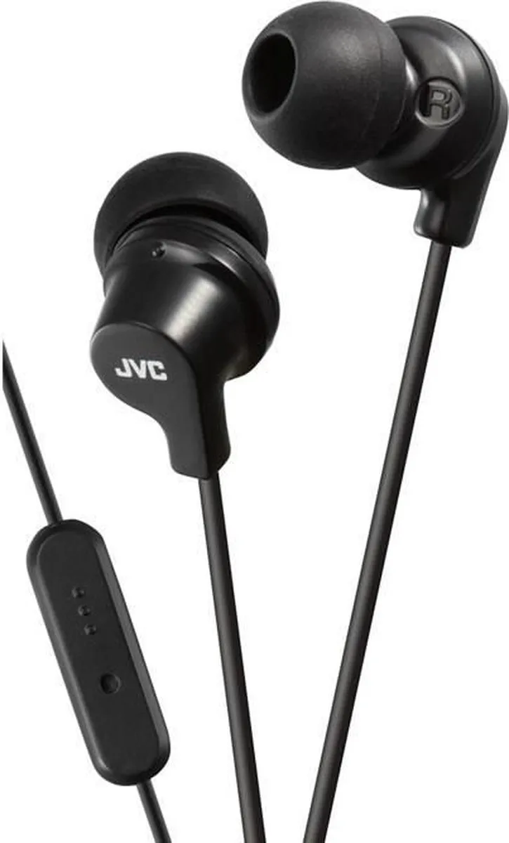 HA-FR15-B-EF - In-ear hoofdtelefoon met afstandsbediening en microfoon van JVC in Zwart – productfoto