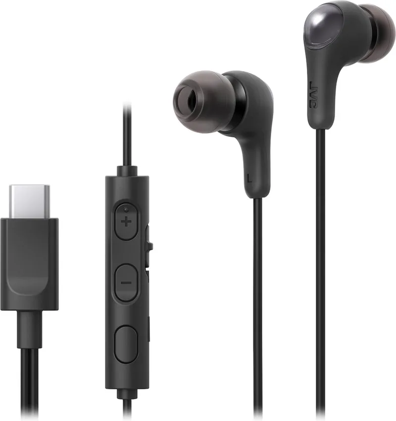 HA-FR9UC - Gumy In-Ear USB-C Stereo Headset - Remote van JVC in Zwart – productfoto